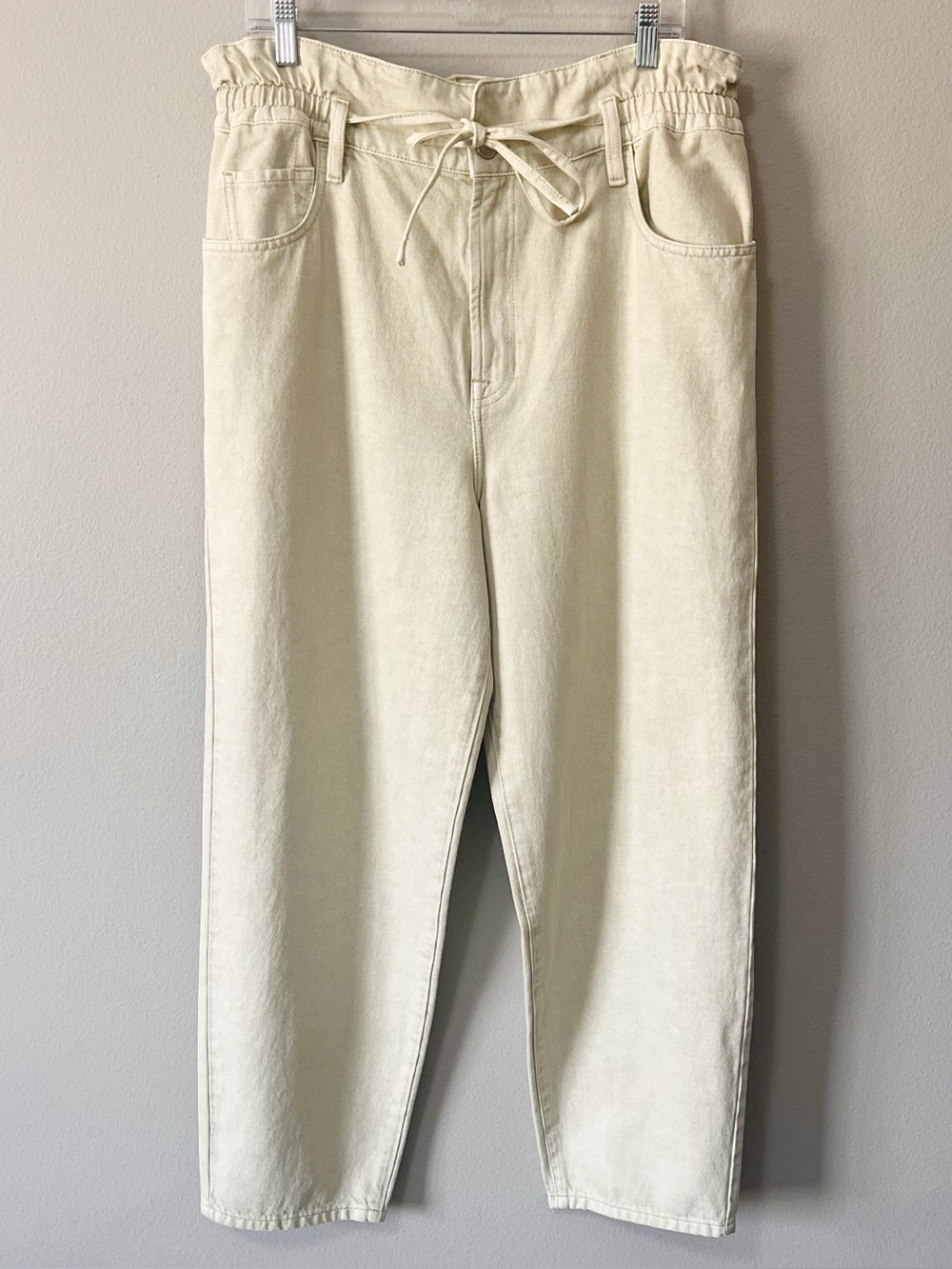 Seven For All Mankind Paperbag Waist Balloon Jeans Pale Sage Green Size 31